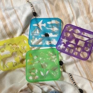 Vintage Tupperware Tuppertoy Stencils; Set of 4